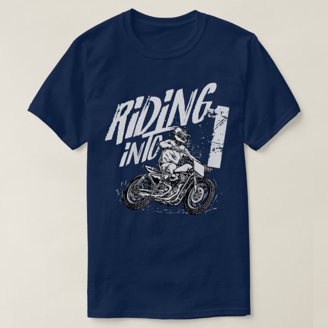 Kids Riding Into 1 Year Old Dirt Bike st Birthday  T-Shirt (Design Front)