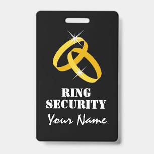 Kid's ring bearer security name badge with lanyard ID badge