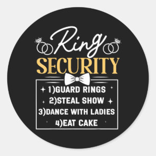Kids Ring Security Ring Bearer Boys Wedding Party Classic Round Sticker