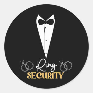 Kids Ring Security Ring Bearer Boys Wedding Party Classic Round Sticker
