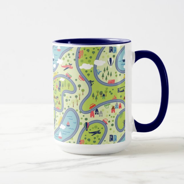 Kids Roadtrip Landscape Pattern Mug (Right)
