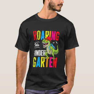 Kids Roaring Into Kindergarten Dinosaur Teacher Ba T-Shirt