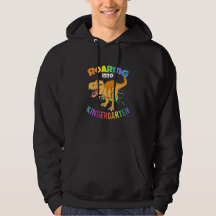 Kids Roaring Into Kindergarten First Day Of Kinder Hoodie