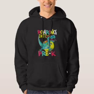 Kids Roaring Into Preschool Dinosaur Rex Back To S Hoodie