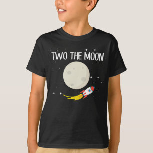 Kids Rocket Moon 2nd Birthday Astronaut 2 Year Old T-Shirt
