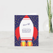 Kids Rocket Ship Cute Stationary Cards