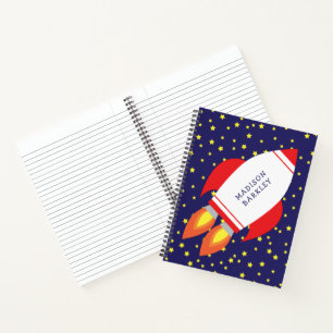 Kids Rocket Ship Outer Space Cute Notebook