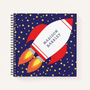 Kids Rocket Ship Outer Space Cute Notebook