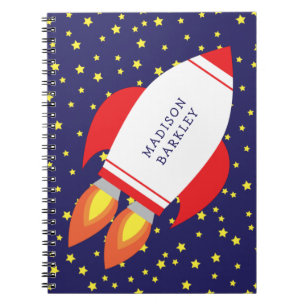 Kids Rocket Ship Outer Space Cute Notebook