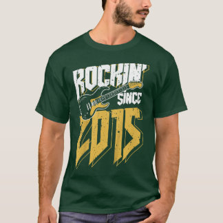 Kids Rockin' Since 2015 Vintage Rock Music Fan 7th T-Shirt