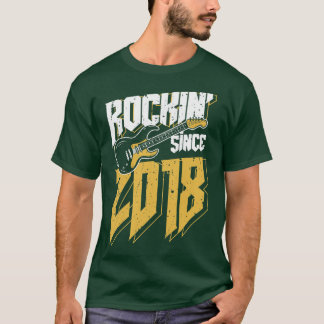 Kids Rockin' Since 2018 Vintage Rock Music Fan 4th T-Shirt