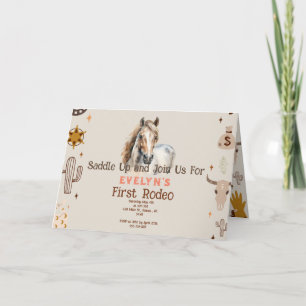 Kids Rodeo Cowboy Rustic Western   Invitation