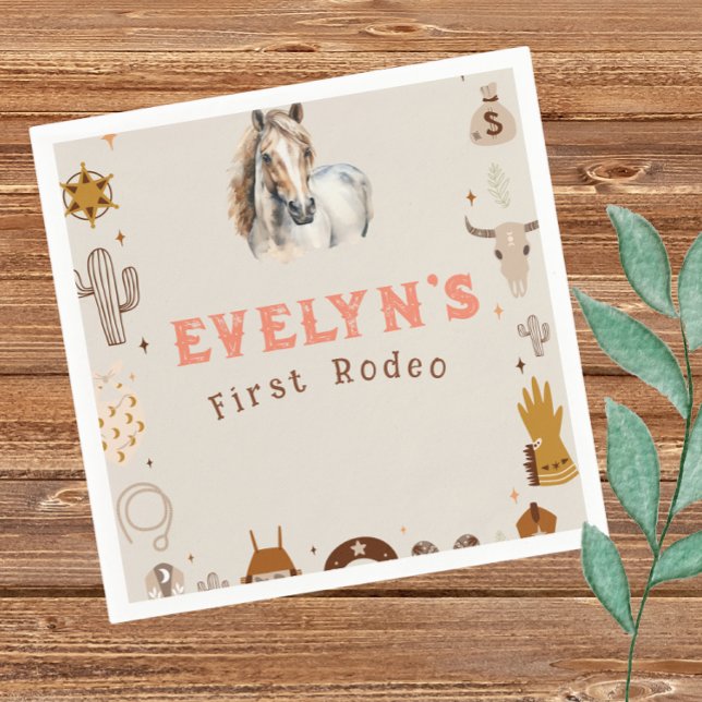 Kids Rodeo Cowboy Rustic Western   Napkin (Creator Uploaded)