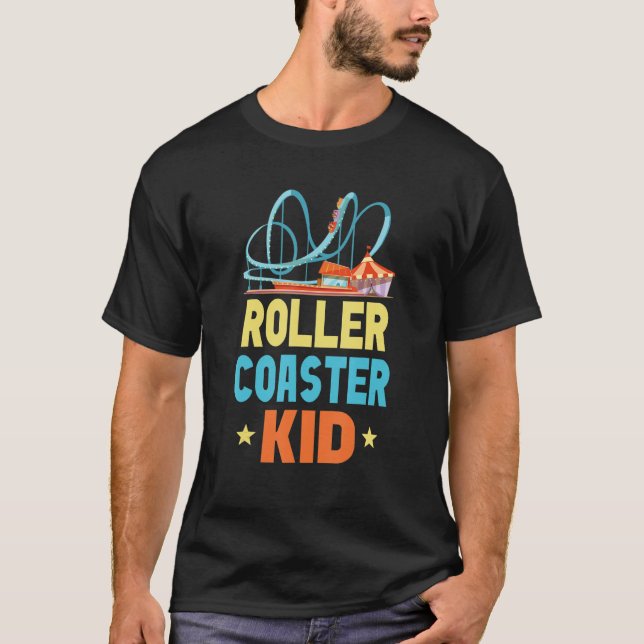 Kids Roller Coaster Kid   Roller Coaster Enthusias T-Shirt (Front)