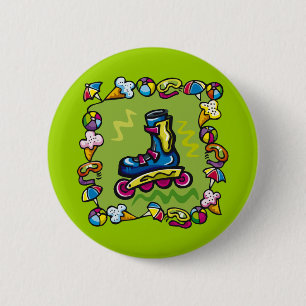 Kids Rollerblade T Shirts and Kids Gifts 6 Cm Round Badge