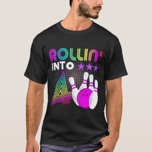 Kids Rollin Into 4 Bowling Birthday Party 4th Birt T-Shirt