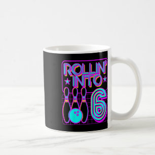 Kids Rollin Into 6 Bowling Bowler 6th Birthday Par Coffee Mug