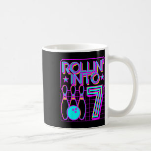 Kids Rollin Into 7 Bowling Bowler 7th Birthday Par Coffee Mug