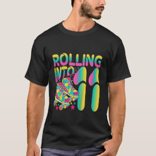 Kids Rolling Into 11 Happy 11th Birthday Roller Sk T-Shirt