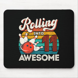 Kids Rolling Into 11 Years 11th Bowling Birthday P Mouse Pad