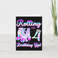 Kids Rolling Into 4 Roller Skating 4th Birthday Gi
