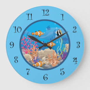 Kids Room Fish Wall Decor Clocks