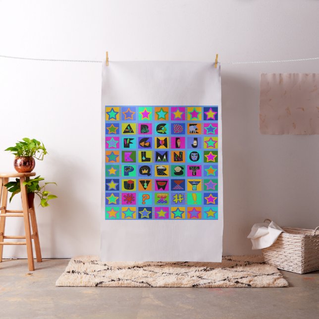 Kid's Room Playmat or Alphabet Quilt - 56x56 inch Fabric (In Situ)