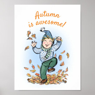 Kids room poster: Autumn is awesome! Poster