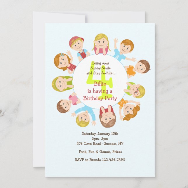 Kid's Round Table Invitation (Front)