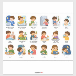 Kids Routine Reminder Chart For Bathroom