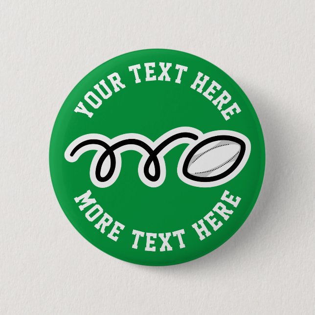 Kid's rugby Birthday party favor custom team name 6 Cm Round Badge (Front)