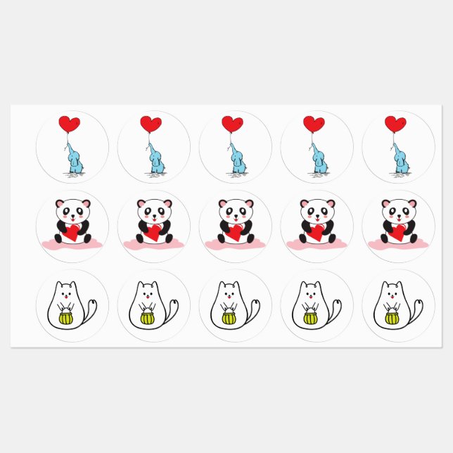 kids 's cute cartoon stickers and labels  (Sheet)