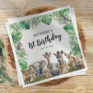 Kids Safari Animals Party Napkin