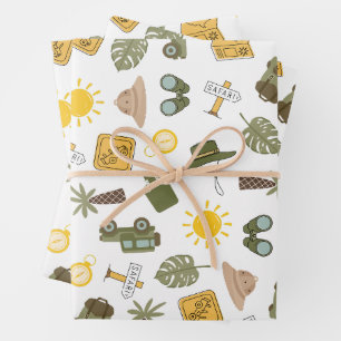 Kid's Safari Birthday Party Wrapping Paper Sheet