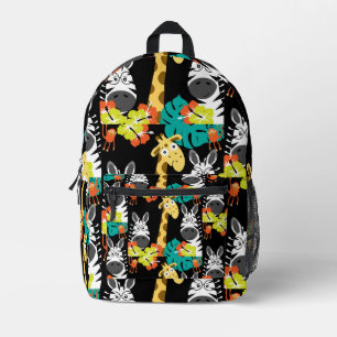 Kids Safari Nursery Art Bedroom Decor Printed Backpack