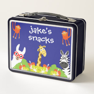 Kids Safari Preschool Food Metal Lunch Box