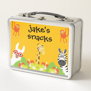 Kids Safari Preschool Food Metal Lunch Box