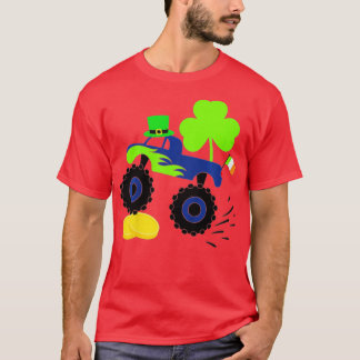 Kids Saint Patricks Day Funny Monster Truck for Bo T-Shirt