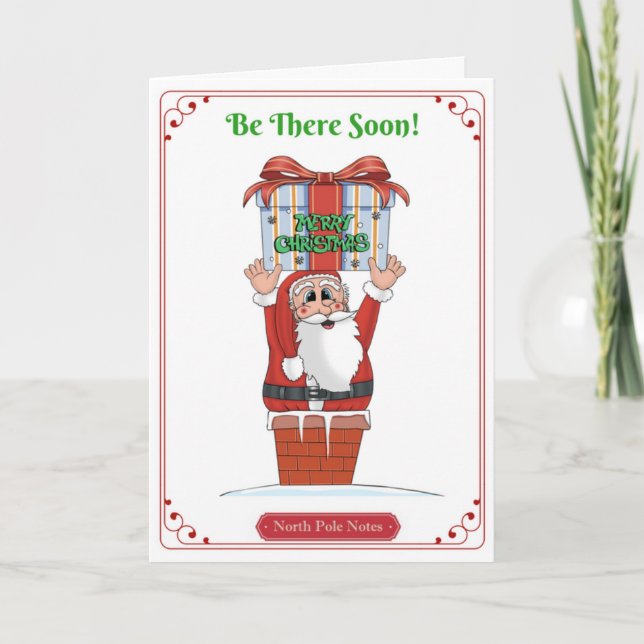 Kids Santa Fun Christmas Card Message and Poem (Front)
