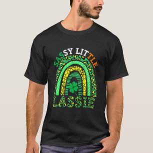 Kids Sassy Little Lassie St Patricks Day Rainbow L T-Shirt