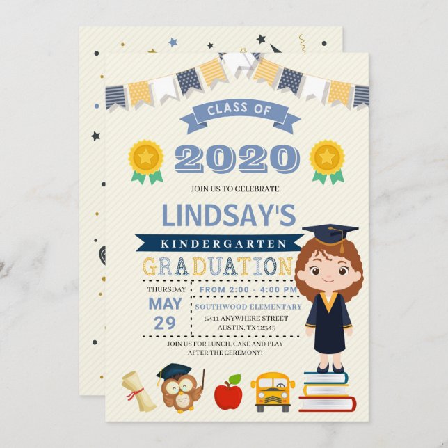 Kids School Graduation Announcement Invitation (Front/Back)