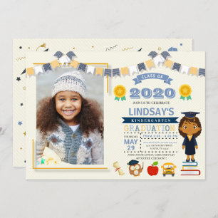 Kids School Graduation Photo Invitation