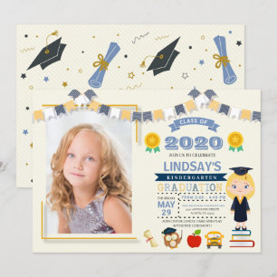 Kids School Graduation Photo Invitation