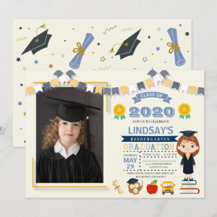 Kids School Graduation Photo Invitation