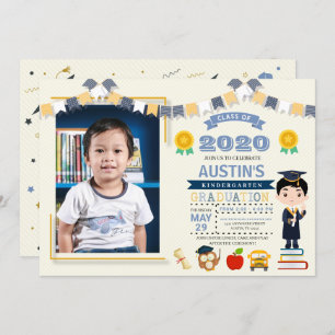 Kids School Graduation Photo Invitation