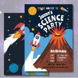 Kid's Science party Rocket Volcano Scientist Child Invitation<br><div class="desc">A great theme for a party is a science party - there is so much scope for fun - you could set up some fun science experiments,  fly some rockets,  eat a volcano.</div>