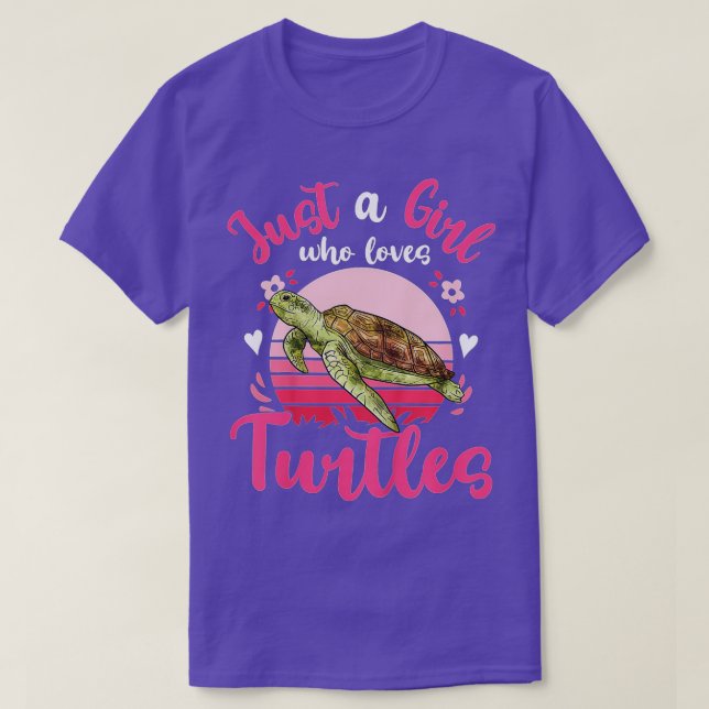 Kids Sea Turtle Just a Girl Who Loves Turtles (1)  T-Shirt (Design Front)