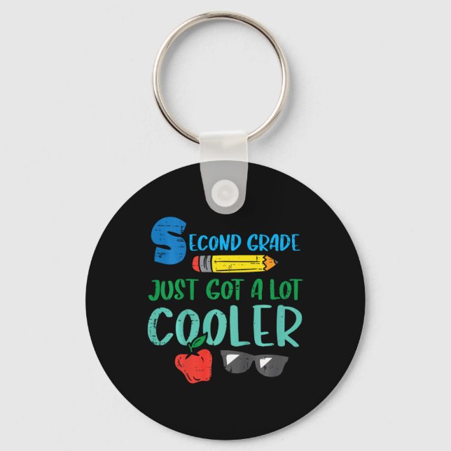 Kids Second Grade Just Got Cooler 2nd First Day Of Key Ring (Front)
