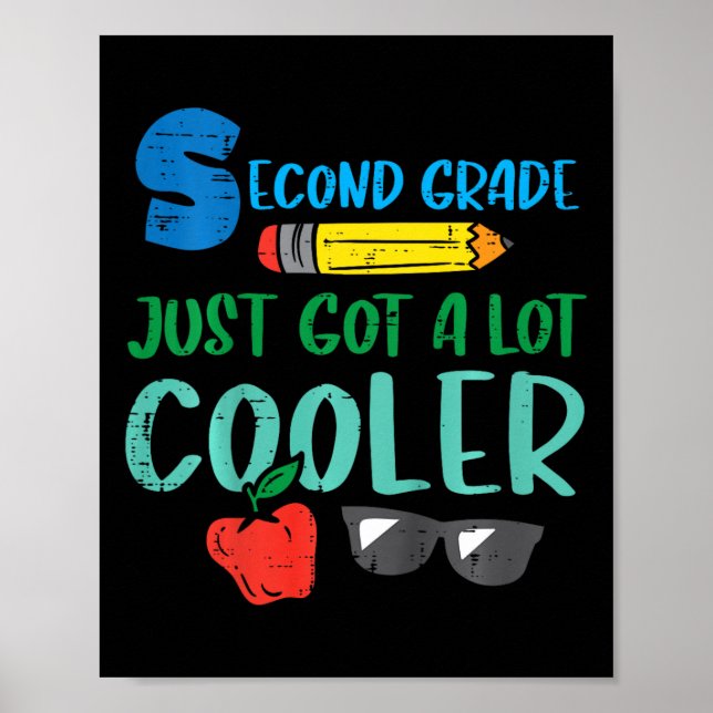 Kids Second Grade Just Got Cooler 2nd First Day Of Poster (Front)