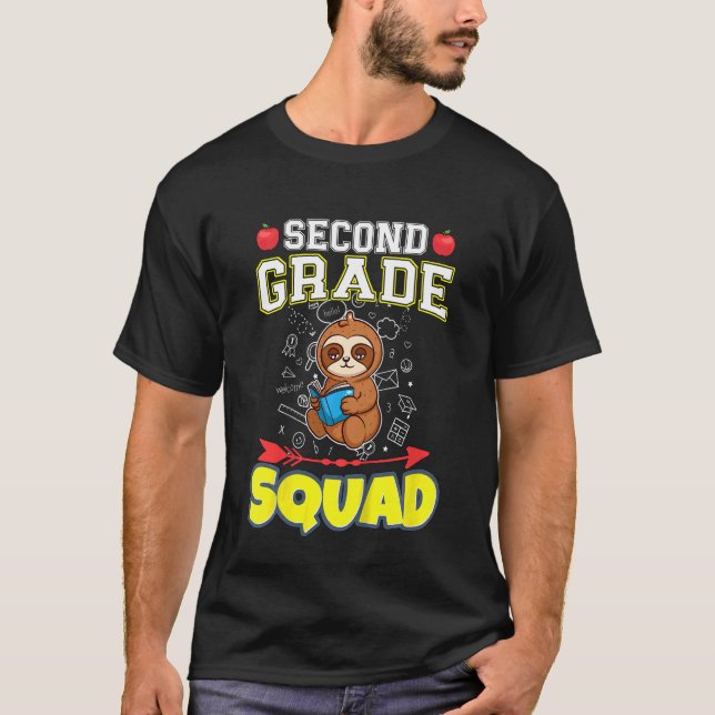 Kids Second Grade Squad Elementary Primary School  T-Shirt (Front)